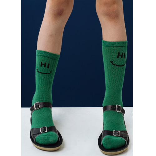 ankle socks &quot;hi/bye&quot;-green