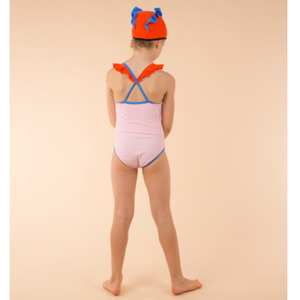 color block frills swimsuit-pink