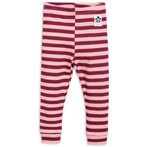 stripe rib leggings-pink
