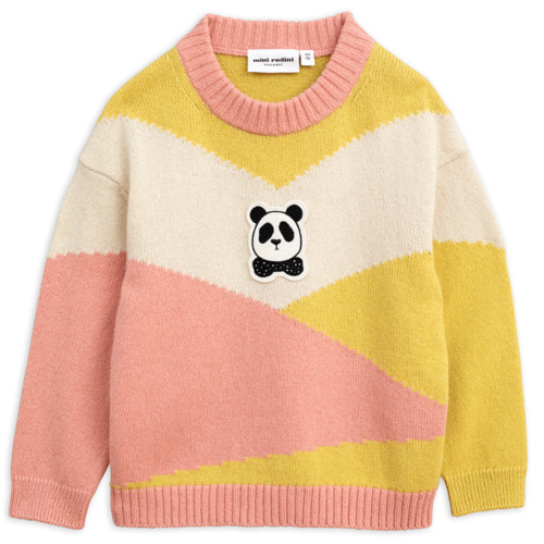 panda knitted wool pullover-pink