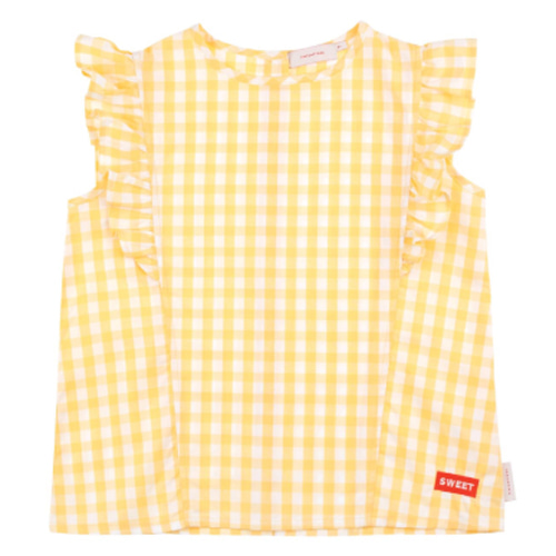 check ruffles blouse-ow/c (12Y)