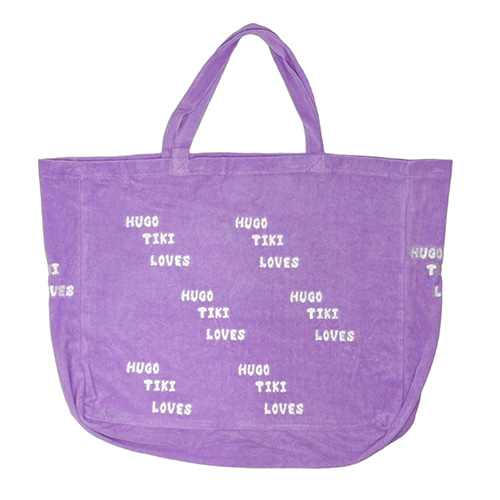 [HUGO LOVES TIKI]Terry Beach Bag-HLT logo lavender