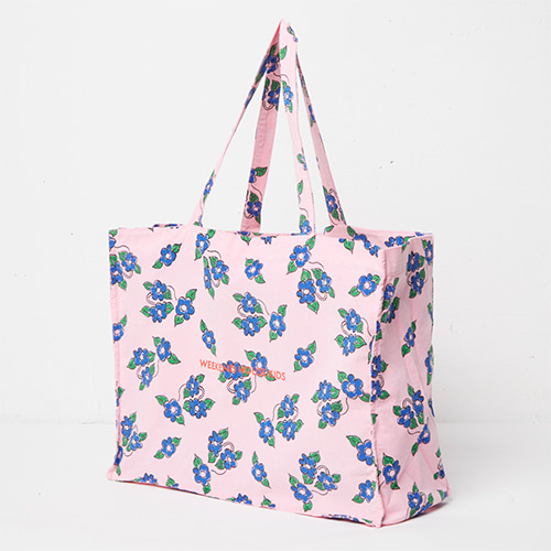 [Weekend House Kids]pink flowers corduroy bag