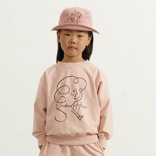 [Weekend House Kids]weekend kid sweatshirt/soft pink