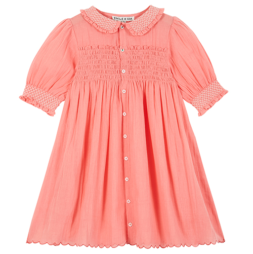 [EMILE &amp; IDA]pink cotton voile dress