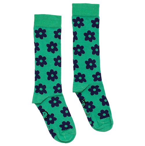 [Wynken]Flower Sock-great green navy