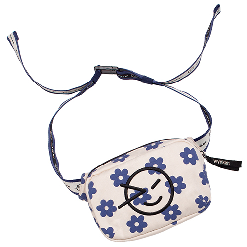 [Wynken]Floral Cross Body Bag-ecru strong blue