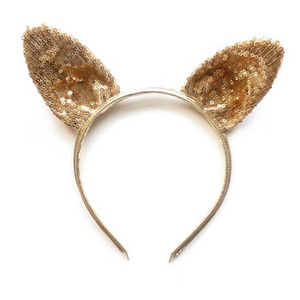 rabbit ears head band-gold sparkly