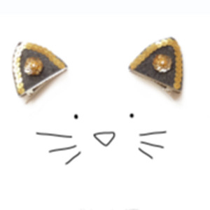 cat ear clips-chocolate