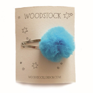tulle pompom snap clip-turquoise